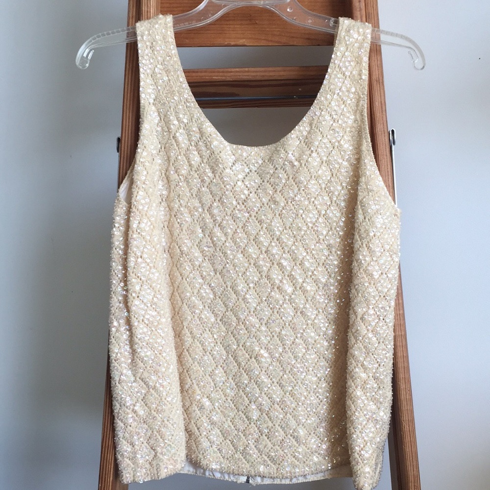 Vintage Wool Sequin Sleeveless Top